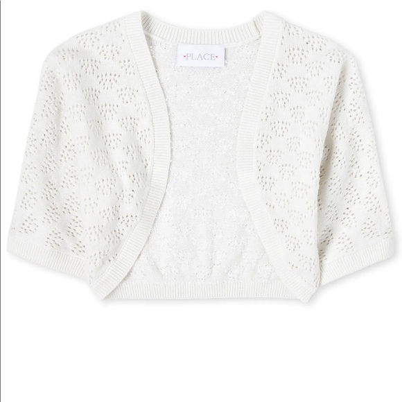 4- Simply white Girls Sweater Shrug